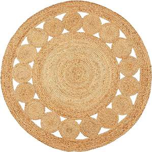 Ensemble de tapis en jute de style moderne Tapis rectangulaire réversible tressé à la main écologique pour porte de salon - Product Image 2