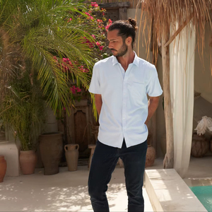 เสื้อเชิ้ตแขนสั้นสำหรับผู้ชาย, เสื้อ40% ผ้าฝ้าย + 60% โพลีเอสเตอร์ - Product Image 2