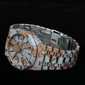 Nouveauté Hip Hop, montre-bracelet unisexe de luxe, bijoux de créateur exclusifs, diamants en moissanite, boîtier et cadran en acier inoxydable - Product Image 2