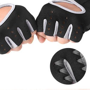 Gants d'entraînement en cuir unisexe légers avec support de poignet pour la musculation, l'exercice physique, la musculation, le vélo sans doigts - Product Image 6