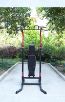 Estación de Ejercicio Multifuncional Plegable para el Hogar con Banco, Tabla para Flexiones, Abdominales y Barra de Dominadas