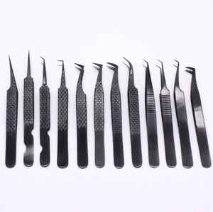 Pince à cils en acier inoxydable de marque privée personnalisable, outil à prise droite enduit d'impression de cils, extension pointue de la pointe des cils - Product Image 3