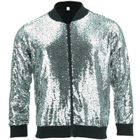 Qualité supérieure Street Fashion Zip Up Fond flexible Deux poches Style Holographique Sequin Danse Porter Unisexe Bomber Vestes