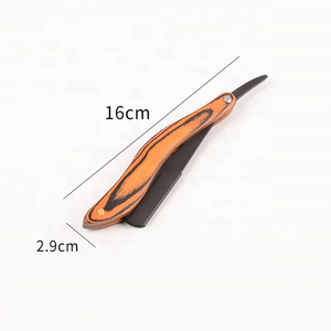 Navaja de Barbero Profesional Hecha a Medida con Doble Hoja Afilada, Nuevo Modelo, Mango de Madera para Salón - Product Image 6