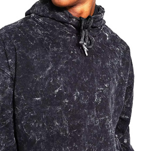 2024 sudaderas con capucha de moda en blanco lavado con ácido hombres de alta calidad 100% algodón polar 380gsm invierno personalizado impreso Sudadera con capucha - Product Image 6