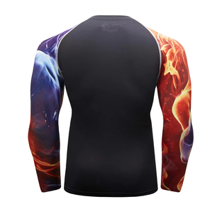 Wholesale Custom Your Own Fashions Logo Sublimation <b>Printed</b> Rashguard Bjj Quick Dry Men MMA Muay Thai Grappling Rash Guard - Product Image 2