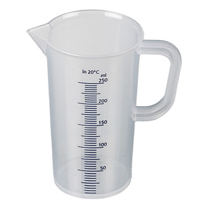 Béchers gradués en plastique avec poignée ergonomique, matériel de laboratoire pour la volumétrie et la titration, graduation bleue 50-3000 ml, Allemagne-Burkle GmbH - Product Image 1