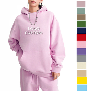 เสื้อฮู้ดผู้หญิงเปิดไหล่ปล่อยคู่ขนแกะสีทึบทรงหลวมแบบลำลอง - Product Image 4