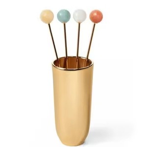 Elegantes selecciones de cóctel de metal, pinchos de palo de fruta de acero inoxidable, decoración de barra de bebidas para fiestas - Product Image 6