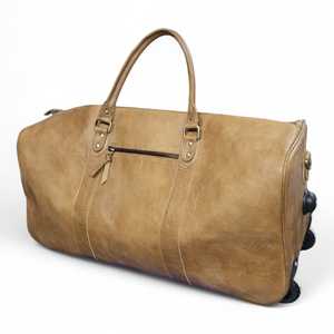 Sac de sport Weekender en cuir véritable souple de haute qualité finition vintage avec fermeture à glissière durable pour tous les voyages - Product Image 2
