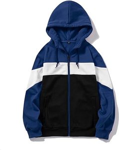 UrbanEase Sudadera con capucha con cremallera sin esfuerzo Cómodo Urban Cool para el armario de todos los días Fleece largo con patrón de impresión FashionComfort - Product Image 3