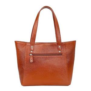 2025 vente chaude femmes en cuir véritable sac fourre-tout motif solide fermeture éclair doublure en Polyester pour un usage quotidien de voyage - Product Image 6