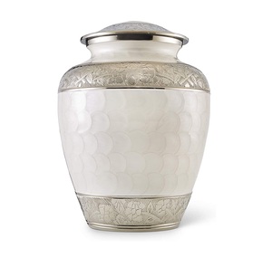 Shiny Finished Custom <b>Keepsake</b> Urns for Adults and Babies Wholesale Unique Human Cremation Ceramic Hand Urn - Product Image 2