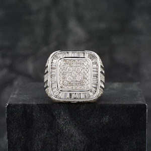 Anillo de compromiso y boda unisex de plata de ley 925 chapado en oro con diamantes VVS engastados en punta, certificado, estilo hip hop, ¡el más vendido! - Product Image 1