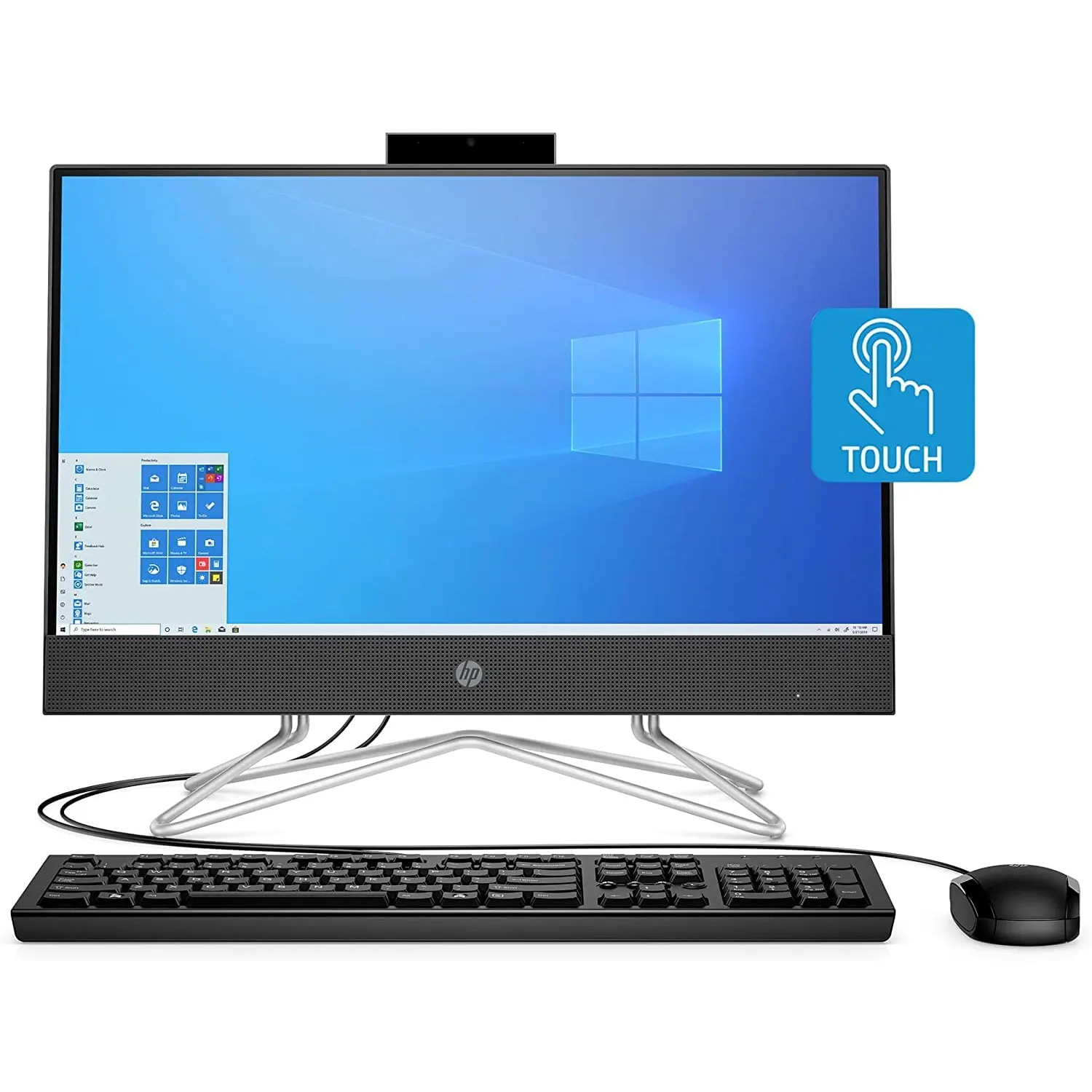 PC desktop multifuncional FHD IPS Touchreen de 22 polegadas - Processador Ryzen 3 3250U de 2 núcleos, 8 GB de RAM DDR4, NVMe M.2 512 GB SSD, 1 TB HDD, D