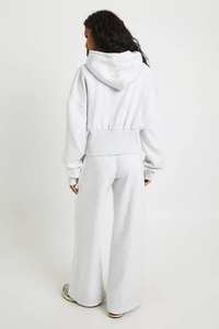 Conjunto Deportivo de Dos Piezas para Mujer, Talla Grande, Color Gris Ceniza, Diseño Único, Cintura Ajustada, con Capucha, Transpirable, Sudadera con Capucha y Pantalones Deportivos - Product Image 4