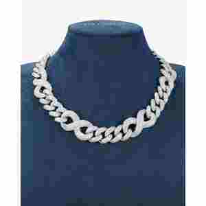 Collares Premium de Cadena de Eslabones Infinitos de Moissanita de 20MM en Oro de 14K - Product Image 2