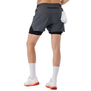 Venta caliente de dos capas para hombres, ropa deportiva, pantalones cortos de gimnasio, pantalones cortos atléticos de entrenamiento para hombres de secado rápido para hombres - Product Image 2