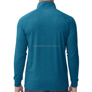 Sudaderas con capucha personalizadas de fábrica, servicio OEM, sudaderas con cremallera de cuello simulado para hombres, algodón de alta calidad, mezcla de algodón con media cremallera - Product Image 3