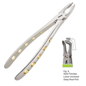 Instrumentos de laboratorio dental de ortodoncia, venta al por mayor, fórceps de ápice de acero inoxidable, selección de raíz profunda universal inferior - Product Image 2