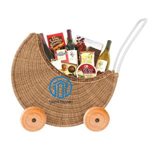 Adorable Poupée en Rotin Poussette Parfait 1er Cadeau d'Anniversaire pour Bébé Filles & Garçons Toddler Walker Push Toy - Product Image 3