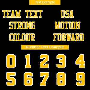 Maillot de football noir personnalisé avec nom et numéro, uniforme d'équipe antibactérien avec maille respirante et bandes jaunes - Product Image 3