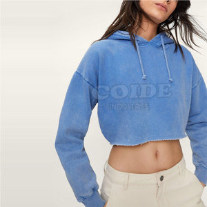 2025, Top corto transpirable para mujer, sudaderas con capucha, venta al por mayor, Top corto de entrenamiento para mujer, Sudadera con capucha a la venta en talla adulta - Product Image 3