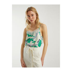 Ropa Deportiva de Yoga de Viscosa con Detalles de Encaje, de Alta Calidad, sin Mangas, Corte Regular, Muy Colorida, para Mujer - Product Image 4