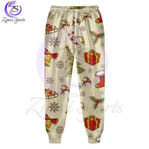 Transpirable Casual invierno Navidad impreso conjunto de dos piezas estilo callejero vacaciones Loungewear cómodo Invierno Polar chándales - Product Image 5