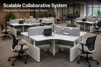 Système de bureau électrique professionnel à neuf postes pour espace de travail collaboratif, avec large plage de réglage en hauteur et structure en fer