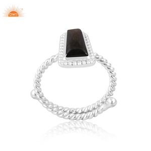Anillo de piedras preciosas de obsidiana con brillo de oro Natural de Plata de Ley 925 de la mejor calidad para mujer, regalo para ella, fabricante de joyería personalizada - Product Image 1