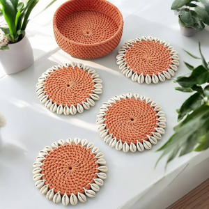 Posavasos de ratán hechos a mano al por mayor con diseño floral, utensilios de cocina de Vietnam, posavasos de cocina, artesanías de mimbre - Product Image 4