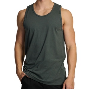 Débardeur uni personnalisé avec logo, style décontracté, pour hommes, vêtements d'été, streetwear, en tissu, vente en gros d'usine - Product Image 1