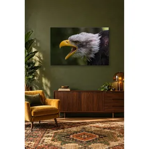 Impression sur toile d'aigle blanc hurlant avec bec ouvert en gros plan - Product Image 1