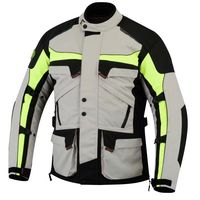Veste de moto pour homme en Cordura enduit, coupe ajustée, imperméable et coupe-vent, respirante, avec col montant