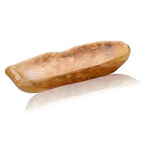 Plato de servir de madera natural con acabado de grano liso, perfecto para presentar aperitivos, pan, bocadillos y frutas en reuniones familiares. - Product Image 6