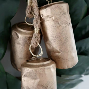 Weatherproof <b>iron</b> cow bells with old world design and loud clanking tone for cattle and outdoor home charm - Product Image 1