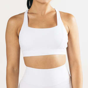 Soutien-gorge de sport pour femmes grande taille, respirant, coupe-vent, dos nu, avec logo sur le devant pour l'entraînement, le yoga, le spandex/le nylon - Product Image 1