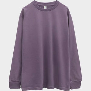 Camiseta de manga larga de color sólido unisex, Camiseta de cuello redondo liso, ropa de calle esencial 2025 - Product Image 2