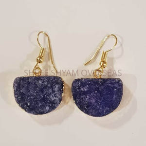 Classic Design Casual Wear Druzy Fashion Jewelry <b>Sets</b> Rough Crystal Shining Stone Party Gift Classic Fashion Statement - Product Image 1