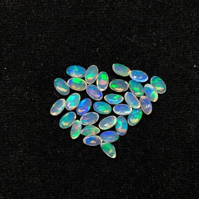 Super Fine Quality Beautiful 3x4mm Natural Ethiopian Opal Faceted Oval Cut Loose Gemstones From A Verified Manufacturer