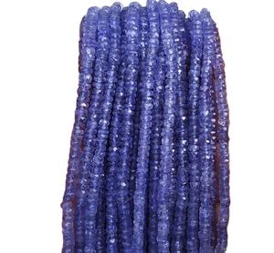 High Quality 3mm Natural <b>Blue</b> Tanzanite Gemstone Faceted Rondelle with Star Effect for Jewelry Making Necklace - Product Image 1