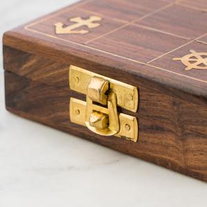 Coffret Cadeau Nautique de Luxe en Bois avec Ancre et Roue de Bateau, Jeu de Tic Tac Toe, Ensembles Cadeaux, Support OEM - Product Image 5