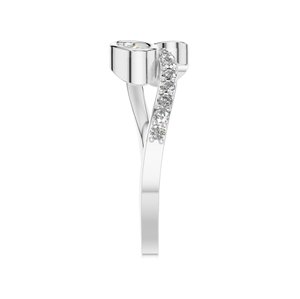 950 platino IGI certificado laboratorio cultivado diamante doble ovalado Bypass anillo punta boda elegante joyería fina mujer lujo India - Product Image 2