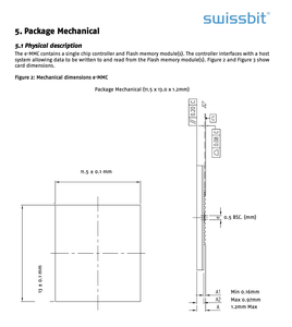 Swissbit-Chip de memoria industrial/automotriz, paquete de plástico de 4GB a 256GB 3D TLC EMMC 5,1 serie 153 - Product Image 5