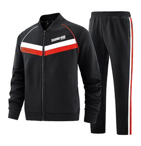 Ropa de entrenamiento de invierno con logotipo personalizado, suéter con cremallera para hombre, conjunto de chándal unisex de poliéster para mujer - Product Image 3