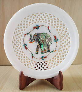 Platos Decorativos de Piedra Natural con Incrustaciones de Mármol, Grabados con Piedras Preciosas, para Decoración del Hogar, Uso Interior y Exterior, Venta al Por Mayor - Product Image 6