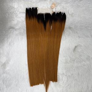 Extensiones de cabello humano liso de hueso virgen, Color Naranja ombré, venta al por mayor - Product Image 2