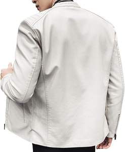 <b>Mens</b> Casual Stand Collar Slim Fit <b>Faux</b> <b>Leather</b> <b>Jacket</b> Biker Motorcycle <b>Jacket</b> - Product Image 2