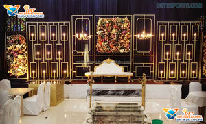 Gold Metal Candle <b>Backdrop</b> for Weddings <b>Parties</b> Fabulous Reception Night Stage Decor Event Candle Walls for Ceremony Reception - Product Image 5